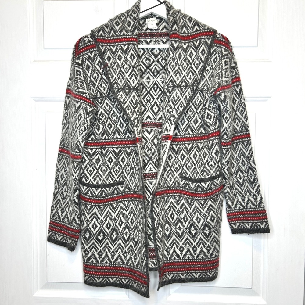 ASPEN Wool Blend‎ Knit Open Front Cardigan Sweater Small